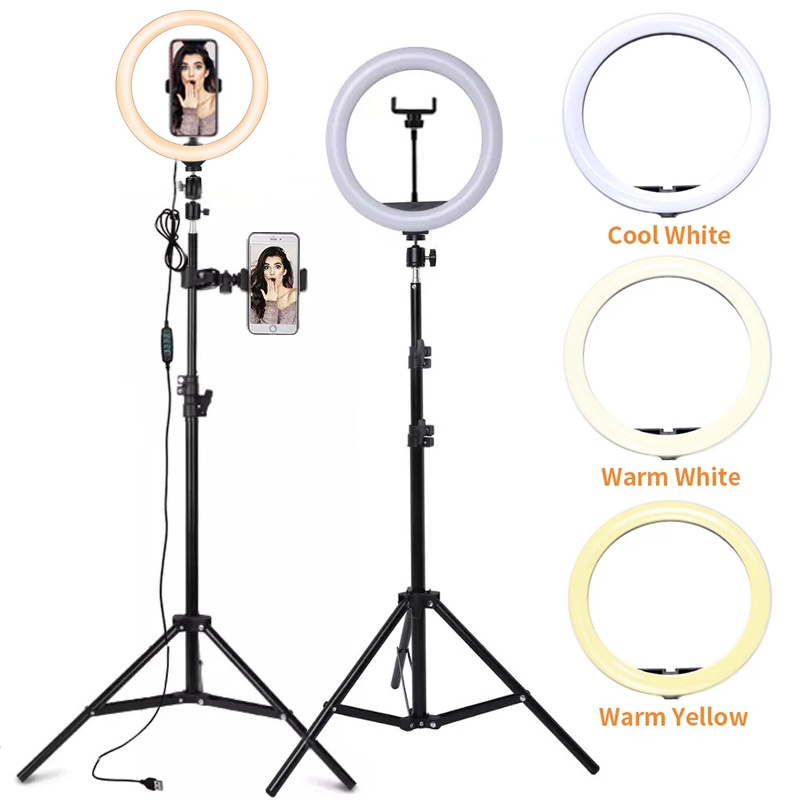 Photography Lighting Circle - Anneau lumineux LED pour selfie, 6/10/12
