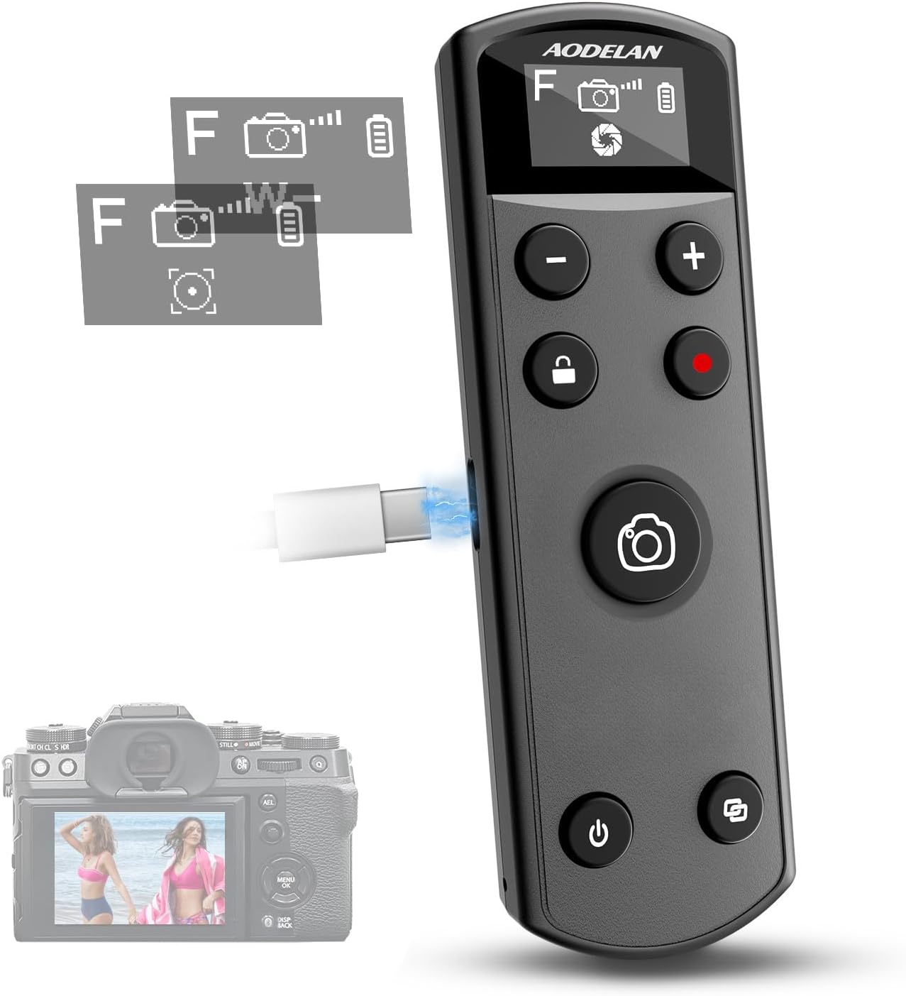 Fujifilm Camera X-T5 - Télécommande noire Rechargeable USB-C avec écran