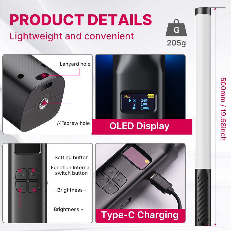 Ulanzi VL119 bâton lumineux co - Torjim Rgb Photography Video Lighting avis et prix