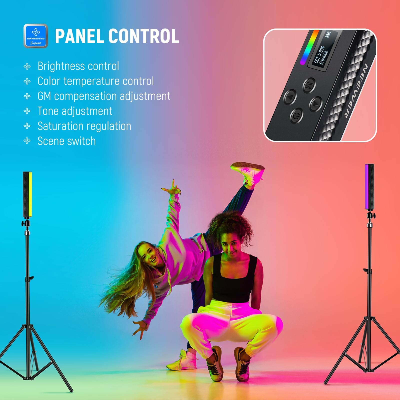 NEEWER – baguette lumineuse RG - Torjim Rgb Photography Video Lighting avis et prix